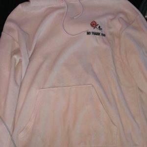Pink velvet hoodie